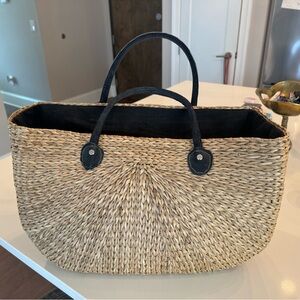 Stylish Tan Woven Tote Bag